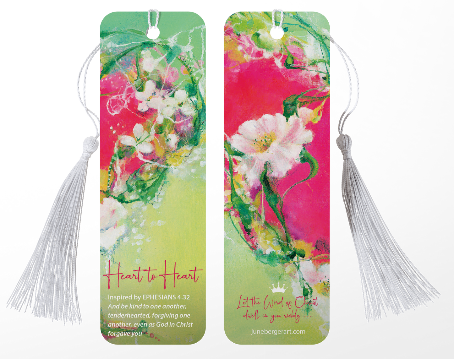 HEART TO HEART / Bookmark / With or without Tassel / 2" X 6.5"