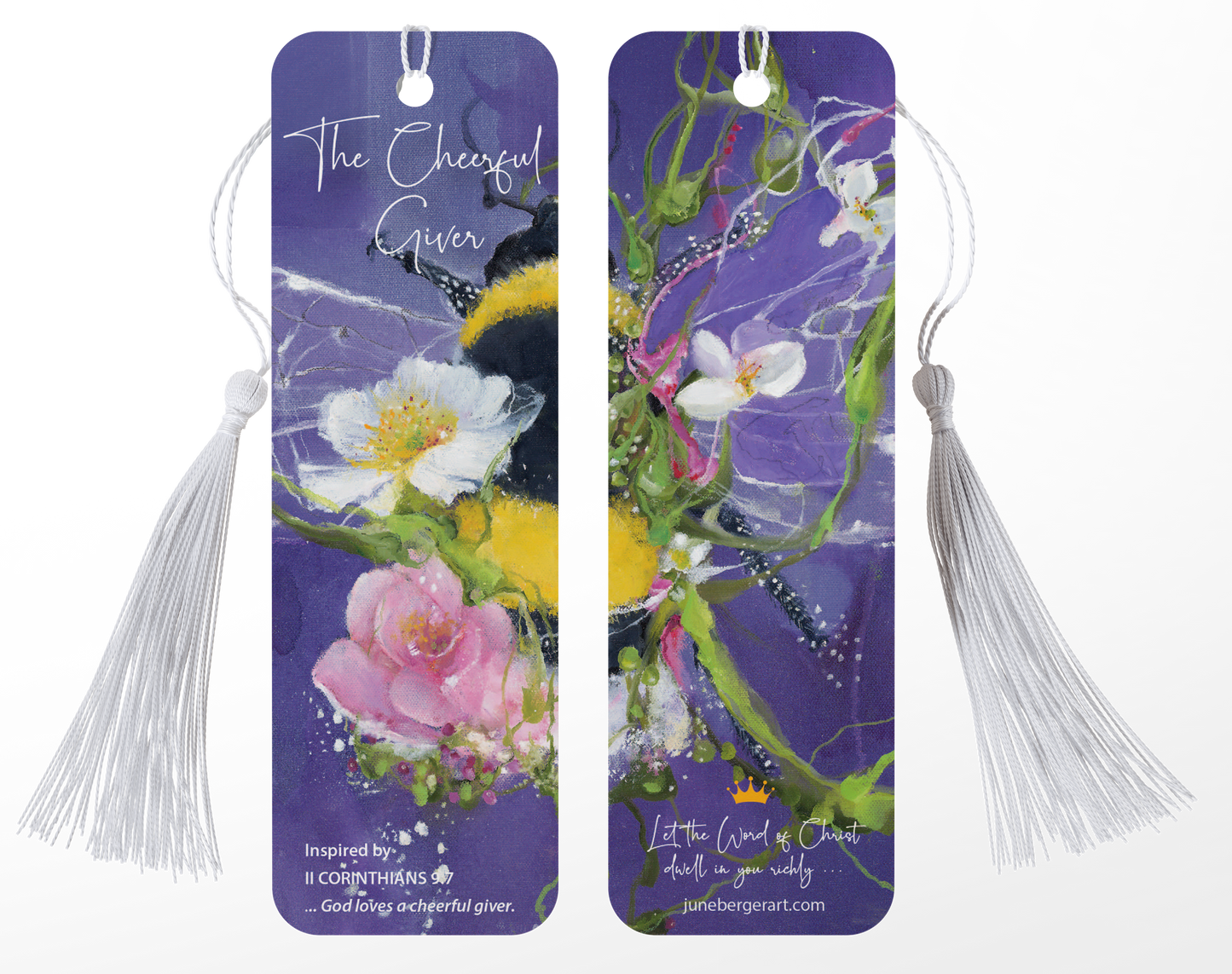 THE CHEERFUL GIVER  /  Bookmark   /  With or without Tassel  /  2" X 6.5"