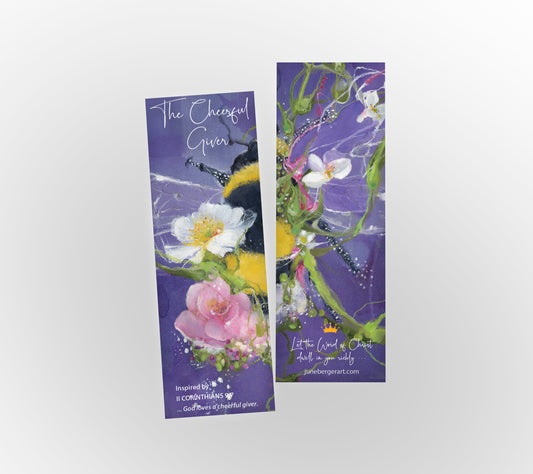 CHEERFUL GIVER  /  Bookmark / 2" x 6.5" / No Tassel