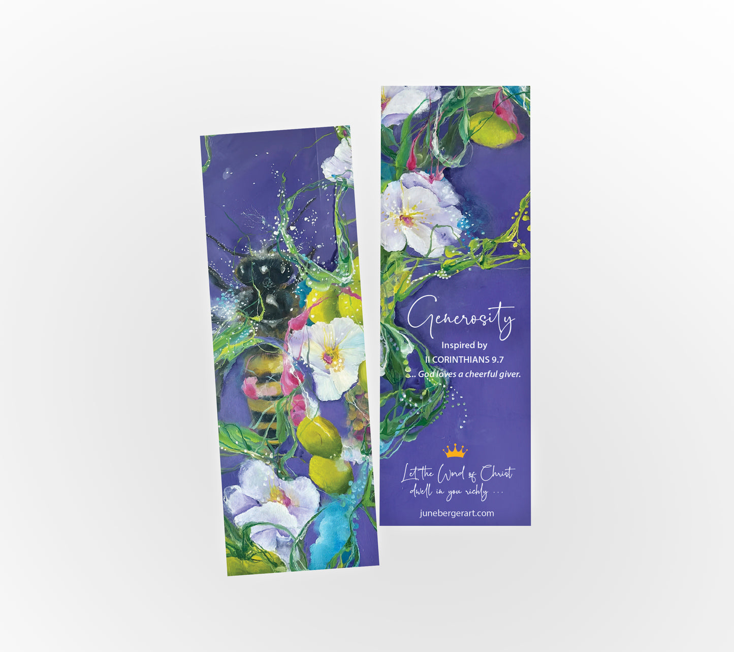 GENEROSITY  /  Bookmark / 2" x 7.25" / No Tassel  / Square Corners