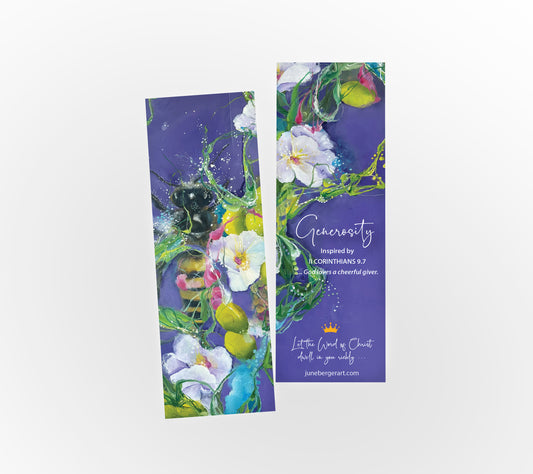 GENEROSITY  /  Bookmark / 2" x 7.25" / No Tassel  / Square Corners