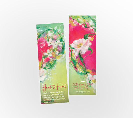 HEART TO HEART / Bookmark / 2" x 6.5" / No Tassel / Rounded Corners